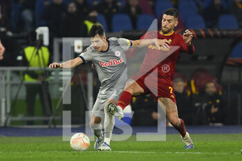 2023-02-23 - Nicolás Capaldo of FC Salzburg and Lorenzo Pellegrini of A.S. Roma during the UEFA Europa League play-off second leg between A.S. Roma vs FC Salzburg on February 23, 2023 at the Stadio Olimpico in Rome, Italy. - AS ROMA VS RB SALZBURG - UEFA EUROPA LEAGUE - SOCCER