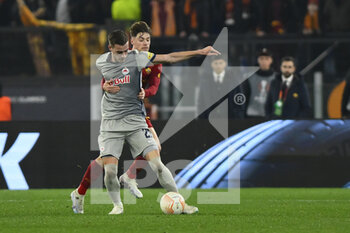 2023-02-23 - Luka Sučić of FC Salzburg and Nicola Zalewski of A.S. Roma during the UEFA Europa League play-off second leg between A.S. Roma vs FC Salzburg on February 23, 2023 at the Stadio Olimpico in Rome, Italy. - AS ROMA VS RB SALZBURG - UEFA EUROPA LEAGUE - SOCCER