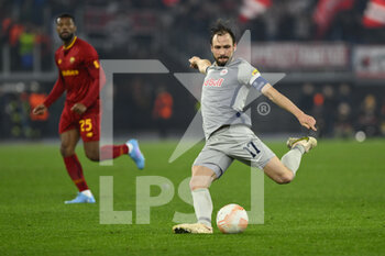 2023-02-23 - Andreas Ulmer of FC Salzburg during the UEFA Europa League play-off second leg between A.S. Roma vs FC Salzburg on February 23, 2023 at the Stadio Olimpico in Rome, Italy. - AS ROMA VS RB SALZBURG - UEFA EUROPA LEAGUE - SOCCER
