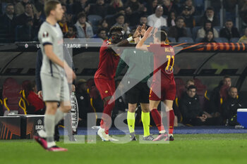 2023-02-23 - Tammy Abraham of A.S. Roma and Andrea Belotti of A.S. Roma during the UEFA Europa League play-off second leg between A.S. Roma vs FC Salzburg on February 23, 2023 at the Stadio Olimpico in Rome, Italy. - AS ROMA VS RB SALZBURG - UEFA EUROPA LEAGUE - SOCCER