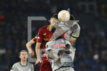 2023-02-23 - Nemanja Matic of A.S. Roma and Sékou Koita of FC Salzburg during the UEFA Europa League play-off second leg between A.S. Roma vs FC Salzburg on February 23, 2023 at the Stadio Olimpico in Rome, Italy. - AS ROMA VS RB SALZBURG - UEFA EUROPA LEAGUE - SOCCER