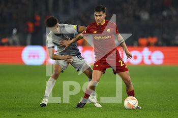 2023-02-23 - Paulo Dybala of A.S. Roma and Bernardo of FC Salzburg during the UEFA Europa League play-off second leg between A.S. Roma vs FC Salzburg on February 23, 2023 at the Stadio Olimpico in Rome, Italy. - AS ROMA VS RB SALZBURG - UEFA EUROPA LEAGUE - SOCCER