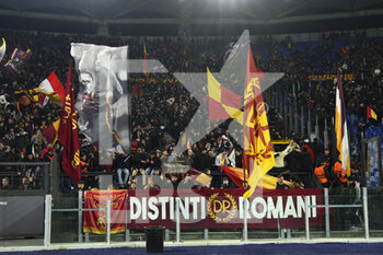 2023-02-23 - Supporters of A.S. Roma during the UEFA Europa League play-off second leg between A.S. Roma vs FC Salzburg on February 23, 2023 at the Stadio Olimpico in Rome, Italy. - AS ROMA VS RB SALZBURG - UEFA EUROPA LEAGUE - SOCCER