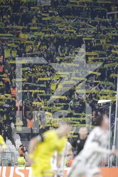 2023-02-16 - Fc Nantes fans during the Uefa Europa League, football match between Juventus Fc and Fc Nantes on 16 February 2023 at Allianz Stadium, Turin, Italy. Photo Ndrerim Kaceli - JUVENTUS FC VS FC NANTES - UEFA EUROPA LEAGUE - SOCCER