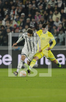 2023-02-16 - Federico Chiesa of Juventus and Fabien Centonze of Fc Nantes during the Uefa Europa League, football match between Juventus Fc and Fc Nantes on 16 February 2023 at Allianz Stadium, Turin, Italy. Photo Ndrerim Kaceli - JUVENTUS FC VS FC NANTES - UEFA EUROPA LEAGUE - SOCCER