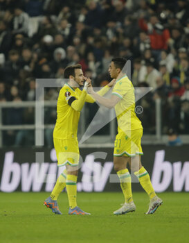 2023-02-16 - Mostafa Mohamed of Fc Nantes and Pedro Chirivella of Fc Nantes during the Uefa Europa League, football match between Juventus Fc and Fc Nantes on 16 February 2023 at Allianz Stadium, Turin, Italy. Photo Ndrerim Kaceli - JUVENTUS FC VS FC NANTES - UEFA EUROPA LEAGUE - SOCCER