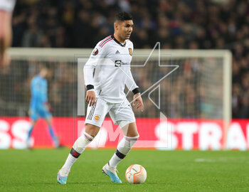 2023-02-16 - Manchester United midfielder Casemiro during the UEFA Europa League, Play-off, 1st leg football match between FC Barcelona and Manchester United on February 16, 2023 at Camp Nou stadium in Barcelona, Spain - FOOTBALL - EUROPA LEAGUE - FC BARCELONA V MANCHESTER UNITED - UEFA EUROPA LEAGUE - SOCCER