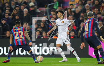 2023-02-16 - Manchester United forward Jadon Sancho during the UEFA Europa League, Play-off, 1st leg football match between FC Barcelona and Manchester United on February 16, 2023 at Camp Nou stadium in Barcelona, Spain - FOOTBALL - EUROPA LEAGUE - FC BARCELONA V MANCHESTER UNITED - UEFA EUROPA LEAGUE - SOCCER