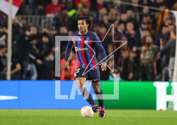 2023-02-16 - Barcelona defender Jules Kounde during the UEFA Europa League, Play-off, 1st leg football match between FC Barcelona and Manchester United on February 16, 2023 at Camp Nou stadium in Barcelona, Spain - FOOTBALL - EUROPA LEAGUE - FC BARCELONA V MANCHESTER UNITED - UEFA EUROPA LEAGUE - SOCCER