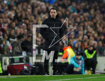 2023-02-16 - Barcelona Manager Xavi during the UEFA Europa League, Play-off, 1st leg football match between FC Barcelona and Manchester United on February 16, 2023 at Camp Nou stadium in Barcelona, Spain - FOOTBALL - EUROPA LEAGUE - FC BARCELONA V MANCHESTER UNITED - UEFA EUROPA LEAGUE - SOCCER