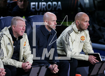 2023-02-16 - Manchester United Manager Erik Ten Hag during the UEFA Europa League, Play-off, 1st leg football match between FC Barcelona and Manchester United on February 16, 2023 at Camp Nou stadium in Barcelona, Spain - FOOTBALL - EUROPA LEAGUE - FC BARCELONA V MANCHESTER UNITED - UEFA EUROPA LEAGUE - SOCCER