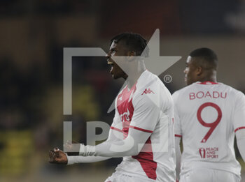 2023-02-23 - Breel Embolo of As Monaco celebrating after a goal during the Uefa Europa League, football match between As Monaco and Bayer 04 Leverkusen,on 23 February 2023 at State Luis II in Monaco, Photo Ndrerim Kaceli - AS MONACO VS BAYER LEVERKUSEN - UEFA EUROPA LEAGUE - SOCCER