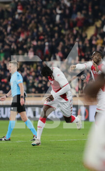 2023-02-23 - Breel Embolo of As Monaco celebrating after scoring a goal during the Uefa Europa League, football match between As Monaco and Bayer 04 Leverkusen,on 23 February 2023 at State Luis II in Monaco, Photo Ndrerim Kaceli - AS MONACO VS BAYER LEVERKUSEN - UEFA EUROPA LEAGUE - SOCCER