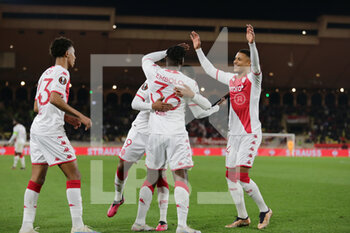 2023-02-23 - Breel Embolo of As Monaco celebrating after scoring a goal  during the Uefa Europa League, football match between As Monaco and Bayer 04 Leverkusen,on 23 February 2023 at State Luis II in Monaco, Photo Ndrerim Kaceli - AS MONACO VS BAYER LEVERKUSEN - UEFA EUROPA LEAGUE - SOCCER