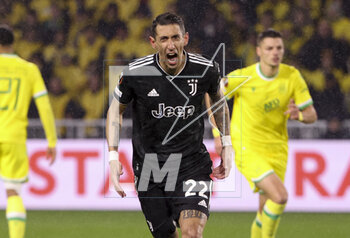 2023-02-23 - Angel Di Maria of Juventus celebrates his goal during the UEFA Europa League, Play-off, 2nd leg football match between FC Nantes and Juventus Turin on February 23, 2023 at La Beaujoire stadium in Nantes, France - FOOTBALL - EUROPA LEAGUE - NANTES V JUVENTUS - UEFA EUROPA LEAGUE - SOCCER