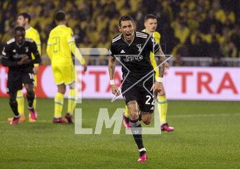 2023-02-23 - Angel Di Maria of Juventus celebrates his goal during the UEFA Europa League, Play-off, 2nd leg football match between FC Nantes and Juventus Turin on February 23, 2023 at La Beaujoire stadium in Nantes, France - FOOTBALL - EUROPA LEAGUE - NANTES V JUVENTUS - UEFA EUROPA LEAGUE - SOCCER