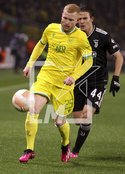 2023-02-23 - Florent Mollet of Nantes, Nicolo Fagioli of Juventus during the UEFA Europa League, Play-off, 2nd leg football match between FC Nantes and Juventus Turin on February 23, 2023 at La Beaujoire stadium in Nantes, France - FOOTBALL - EUROPA LEAGUE - NANTES V JUVENTUS - UEFA EUROPA LEAGUE - SOCCER