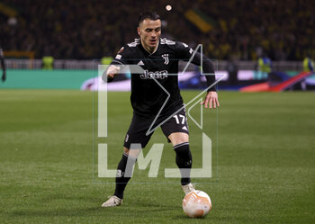 2023-02-23 - Filip Kostic of Juventus during the UEFA Europa League, Play-off, 2nd leg football match between FC Nantes and Juventus Turin on February 23, 2023 at La Beaujoire stadium in Nantes, France - FOOTBALL - EUROPA LEAGUE - NANTES V JUVENTUS - UEFA EUROPA LEAGUE - SOCCER