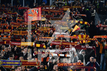 2023-03-09 - AS Roma fans during the UEFA Europa League 2022-2023 football match between AS Roma and Real Sociedad at the Olympic Stadium in Rome on March 09, 2022. - ROMA VS REAL SOCIEDAD - UEFA EUROPA LEAGUE - SOCCER