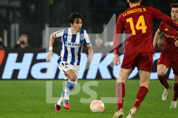 2023-03-09 - Takefusa Kubo (Real Sociedad) during the UEFA Europa League 2022-2023 football match between AS Roma and Real Sociedad at the Olympic Stadium in Rome on March 09, 2022. - ROMA VS REAL SOCIEDAD - UEFA EUROPA LEAGUE - SOCCER