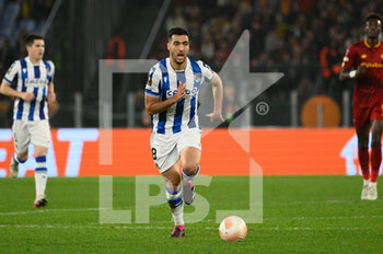 2023-03-09 - Mikel Merino (Real Sociedad) during the UEFA Europa League 2022-2023 football match between AS Roma and Real Sociedad at the Olympic Stadium in Rome on March 09, 2022. - ROMA VS REAL SOCIEDAD - UEFA EUROPA LEAGUE - SOCCER