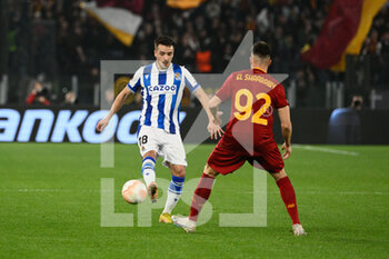 2023-03-09 - Andoni Gorosabel (Real Sociedad) during the UEFA Europa League 2022-2023 football match between AS Roma and Real Sociedad at the Olympic Stadium in Rome on March 09, 2022. - ROMA VS REAL SOCIEDAD - UEFA EUROPA LEAGUE - SOCCER