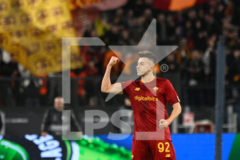 2023-03-09 - Stephan El Shaarawy (AS Roma)  celebrates after scoring the goal 1-0 during the UEFA Europa League 2022-2023 football match between AS Roma and Real Sociedad at the Olympic Stadium in Rome on March 09, 2022. - ROMA VS REAL SOCIEDAD - UEFA EUROPA LEAGUE - SOCCER