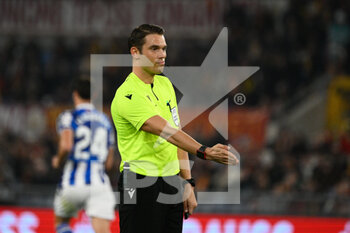 2023-03-09 - Sandro Schaner referee during the UEFA Europa League 2022-2023 football match between AS Roma and Real Sociedad at the Olympic Stadium in Rome on March 09, 2022. - ROMA VS REAL SOCIEDAD - UEFA EUROPA LEAGUE - SOCCER