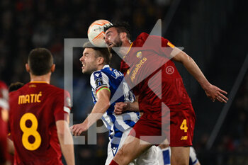 2023-03-09 - Bryan Cristante (AS Roma) Asier Illarramendi (Real Sociedad) during the UEFA Europa League 2022-2023 football match between AS Roma and Real Sociedad at the Olympic Stadium in Rome on March 09, 2022. - ROMA VS REAL SOCIEDAD - UEFA EUROPA LEAGUE - SOCCER