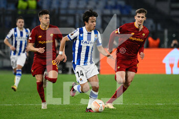 2023-03-09 - Takefusa Kubo (Real Sociedad) during the UEFA Europa League 2022-2023 football match between AS Roma and Real Sociedad at the Olympic Stadium in Rome on March 09, 2022. - ROMA VS REAL SOCIEDAD - UEFA EUROPA LEAGUE - SOCCER
