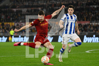 2023-03-09 - Andrea Belotti (AS Roma)  during the UEFA Europa League 2022-2023 football match between AS Roma and Real Sociedad at the Olympic Stadium in Rome on March 09, 2022. - ROMA VS REAL SOCIEDAD - UEFA EUROPA LEAGUE - SOCCER