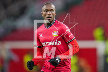 2023-03-09 - Moussa Diaby of Bayer 04 Leverkusen during the UEFA Europa League, Round of 16, 1st leg football match between Bayer 04 Leverkusen and Ferencvaros TC on March 9, 2023 at the BayArena in Leverkusen, Germany - FOOTBALL - EUROPA LEAGUE - LEVERKUSEN V FERENCVAROS - UEFA EUROPA LEAGUE - SOCCER