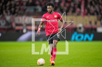 2023-03-09 - Edmond Tapsoba of Bayer 04 Leverkusen during the UEFA Europa League, Round of 16, 1st leg football match between Bayer 04 Leverkusen and Ferencvaros TC on March 9, 2023 at the BayArena in Leverkusen, Germany - FOOTBALL - EUROPA LEAGUE - LEVERKUSEN V FERENCVAROS - UEFA EUROPA LEAGUE - SOCCER