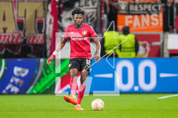 2023-03-09 - Edmond Tapsoba of Bayer 04 Leverkusen during the UEFA Europa League, Round of 16, 1st leg football match between Bayer 04 Leverkusen and Ferencvaros TC on March 9, 2023 at the BayArena in Leverkusen, Germany - FOOTBALL - EUROPA LEAGUE - LEVERKUSEN V FERENCVAROS - UEFA EUROPA LEAGUE - SOCCER