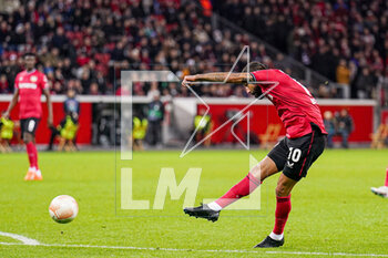 2023-03-09 - Kerem Demirbay of Bayer 04 Leverkusen scores a goal during the UEFA Europa League, Round of 16, 1st leg football match between Bayer 04 Leverkusen and Ferencvaros TC on March 9, 2023 at the BayArena in Leverkusen, Germany - FOOTBALL - EUROPA LEAGUE - LEVERKUSEN V FERENCVAROS - UEFA EUROPA LEAGUE - SOCCER