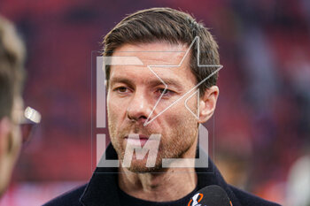 2023-03-09 - Coach Xabi Alonso of Bayer 04 Leverkusen during the UEFA Europa League, Round of 16, 1st leg football match between Bayer 04 Leverkusen and Ferencvaros TC on March 9, 2023 at the BayArena in Leverkusen, Germany - FOOTBALL - EUROPA LEAGUE - LEVERKUSEN V FERENCVAROS - UEFA EUROPA LEAGUE - SOCCER