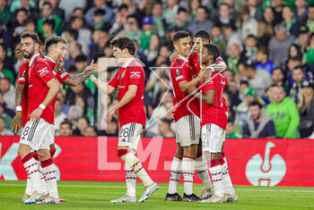 2023-03-17 - Marcus Rashford (10) of Manchester United celebrates his goal 0-1 during the UEFA Europa League, Round of 16, 2nd leg football match between Real Betis and Manchester United on 16 March 2023 at Estadio Benito Villamarin in Seville, Spain - FOOTBALL - EUROPA LEAGUE - REAL BETIS V MANCHESTER UNITED - UEFA EUROPA LEAGUE - SOCCER