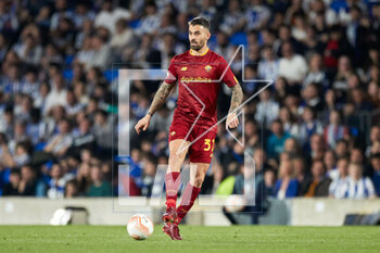 2023-03-16 - Leonardo Spinazzola of AS Roma during the UEFA Europa League, Round of 16, 2nd leg football match between Real Sociedad and AS Roma on March 16, 2023 at Reale Arena in San Sebastian, Spain - FOOTBALL - EUROPA LEAGUE - REAL SOCIEDAD V AS ROMA - UEFA EUROPA LEAGUE - SOCCER