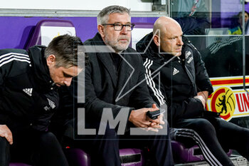 2023-03-16 - Coach Urs Fischer of Union Berlin during the UEFA Europa League, Round of 16, 2nd leg football match between Royale Union Saint-Gilloise and FC Union Berlin on March 16, 2023 at the Anderlecht Stadium in Brussels, Belgium - FOOTBALL - EUROPA LEAGUE - UNION SAINT-GILLOISE V UNION BERLIN - UEFA EUROPA LEAGUE - SOCCER
