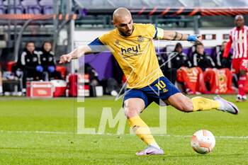 2023-03-16 - Teddy Teuma of Royale Union Saint-Gilloise during the UEFA Europa League, Round of 16, 2nd leg football match between Royale Union Saint-Gilloise and FC Union Berlin on March 16, 2023 at the Anderlecht Stadium in Brussels, Belgium - FOOTBALL - EUROPA LEAGUE - UNION SAINT-GILLOISE V UNION BERLIN - UEFA EUROPA LEAGUE - SOCCER