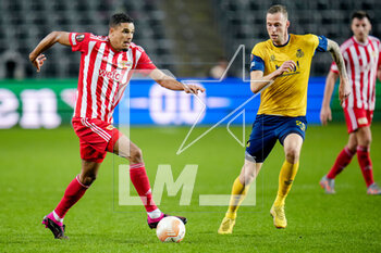 2023-03-16 - Danilho Doekhi of Union Berlin, Gustaf Nilsson of Royale Union Saint-Gilloise during the UEFA Europa League, Round of 16, 2nd leg football match between Royale Union Saint-Gilloise and FC Union Berlin on March 16, 2023 at the Anderlecht Stadium in Brussels, Belgium - FOOTBALL - EUROPA LEAGUE - UNION SAINT-GILLOISE V UNION BERLIN - UEFA EUROPA LEAGUE - SOCCER