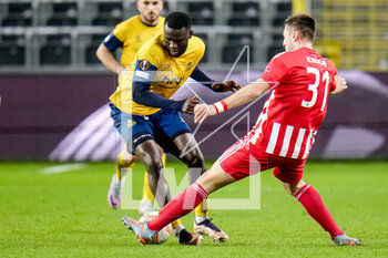 2023-03-16 - Victor Boniface of Royale Union Saint-Gilloise, Robin Knoche of Union Berlin during the UEFA Europa League, Round of 16, 2nd leg football match between Royale Union Saint-Gilloise and FC Union Berlin on March 16, 2023 at the Anderlecht Stadium in Brussels, Belgium - FOOTBALL - EUROPA LEAGUE - UNION SAINT-GILLOISE V UNION BERLIN - UEFA EUROPA LEAGUE - SOCCER