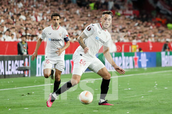 2023-04-20 - Lucas Ocampos (#55 - Sevilla FC) in action - SEVILLA FC VS MANCHESTER UNITED - UEFA EUROPA LEAGUE - SOCCER