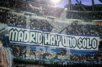 2023-04-12 - Real Madrid fans coreography during the football match between
Real Madrid and Chelsea valid for the first leg of the quarter final of the Uefa Champion’s League celebrated in Madrid, Spain at Bernabeu stadium on Tuesday 12 March 2023 - QUARTER FINALS - REAL MADRID FC VS CHELSEA FC - UEFA CHAMPIONS LEAGUE - SOCCER