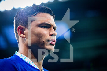 2023-04-12 - Thiago Silva (Chelsea) before the football match between
Real Madrid and Chelsea valid for the first leg of the quarter final of the Uefa Champion’s League celebrated in Madrid, Spain at Bernabeu stadium on Tuesday 12 March 2023 - QUARTER FINALS - REAL MADRID FC VS CHELSEA FC - UEFA CHAMPIONS LEAGUE - SOCCER