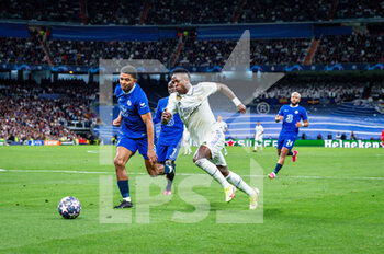 2023-04-12 - Vinícius Júnior (Real Madrid) and Wesley Fofana (Chelsea) in action during the football match between
Real Madrid and Chelsea valid for the first leg of the quarter final of the Uefa Champion’s League celebrated in Madrid, Spain at Bernabeu stadium on Tuesday 12 March 2023 - QUARTER FINALS - REAL MADRID FC VS CHELSEA FC - UEFA CHAMPIONS LEAGUE - SOCCER