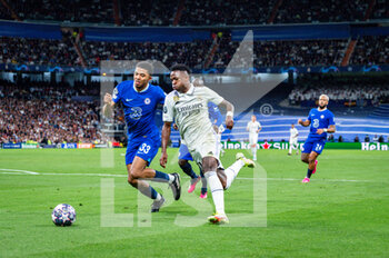 2023-04-12 - Vinícius Júnior (Real Madrid) and Wesley Fofana (Chelsea) in action during the football match between
Real Madrid and Chelsea valid for the first leg of the quarter final of the Uefa Champion’s League celebrated in Madrid, Spain at Bernabeu stadium on Tuesday 12 March 2023 - QUARTER FINALS - REAL MADRID FC VS CHELSEA FC - UEFA CHAMPIONS LEAGUE - SOCCER