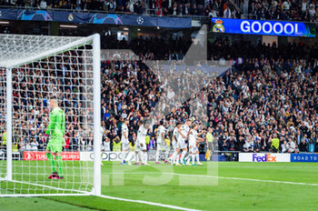 2023-04-12 - Real Madrid team celebrate a goal during the football match between
Real Madrid and Chelsea valid for the first leg of the quarter final of the Uefa Champion’s League celebrated in Madrid, Spain at Bernabeu stadium on Tuesday 12 March 2023 - QUARTER FINALS - REAL MADRID FC VS CHELSEA FC - UEFA CHAMPIONS LEAGUE - SOCCER