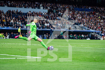 2023-04-12 - Kepa Arrizabalaga (Chelsea) in action during the football match between
Real Madrid and Chelsea valid for the first leg of the quarter final of the Uefa Champion’s League celebrated in Madrid, Spain at Bernabeu stadium on Tuesday 12 March 2023 - QUARTER FINALS - REAL MADRID FC VS CHELSEA FC - UEFA CHAMPIONS LEAGUE - SOCCER