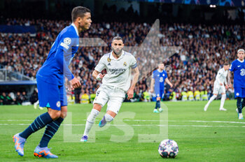 2023-04-12 - Karim Benzema (Real Madrid) in action during the football match between
Real Madrid and Chelsea valid for the first leg of the quarter final of the Uefa Champion’s League celebrated in Madrid, Spain at Bernabeu stadium on Tuesday 12 March 2023 - QUARTER FINALS - REAL MADRID FC VS CHELSEA FC - UEFA CHAMPIONS LEAGUE - SOCCER